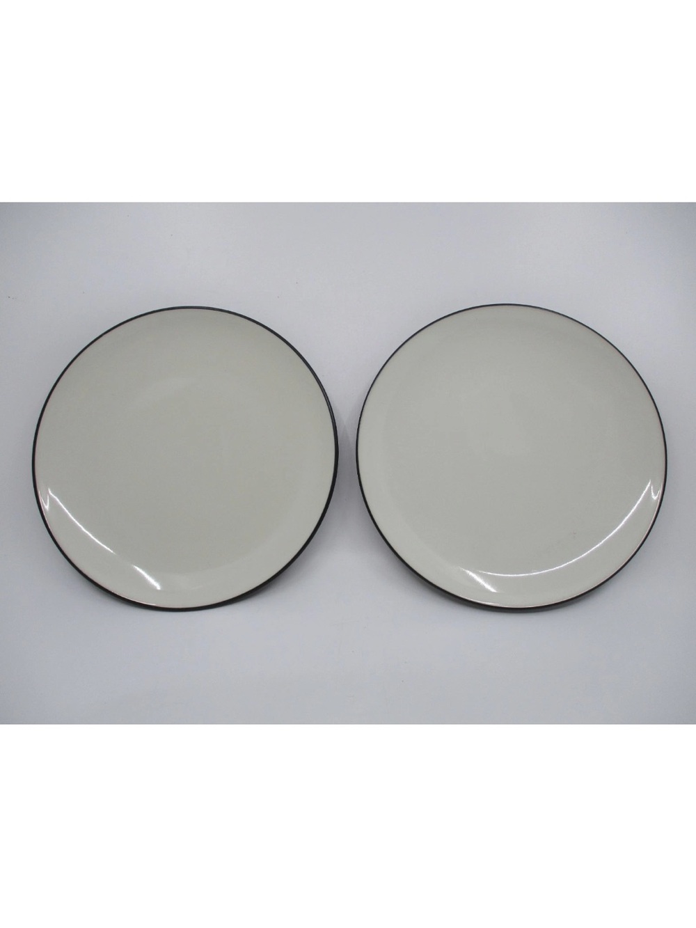 NORITAKE set of 2 COLORWAVE BLACK / GRAPHITE SALAD PLATES - (Coupe) 8 3/8"